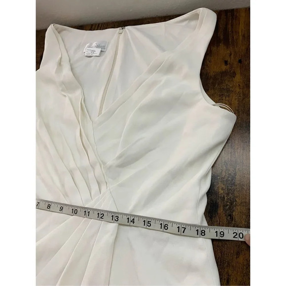 Jenny Packham V-Neck Crepe Column Gown Dress with Slit Size 18R1 - Picture 9 of 12